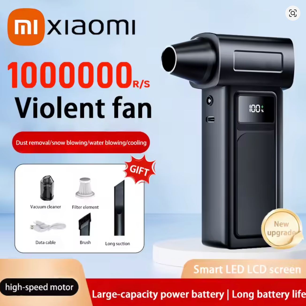 Turbo Jet Portable Electric Air Blower 65m/s 1,000,000 RPM