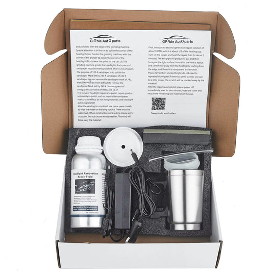 Headlight Restoration Kit | 800ml Cleaner & Polishing Tool